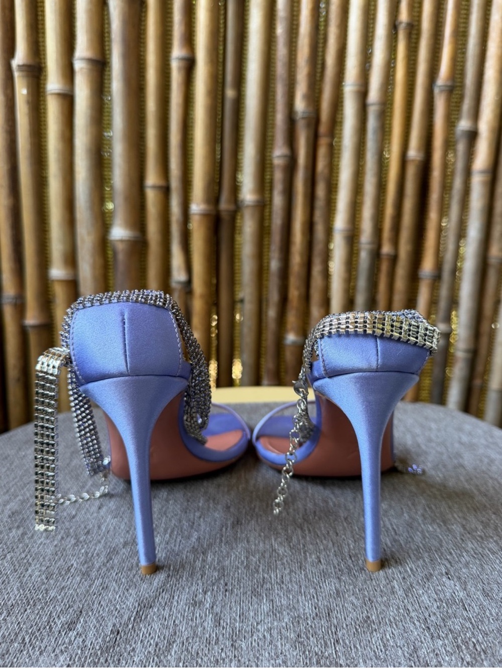 AMINA MUADDI Giorgia Crystal-Embellished Satin Sandals - Picture 5 of 11